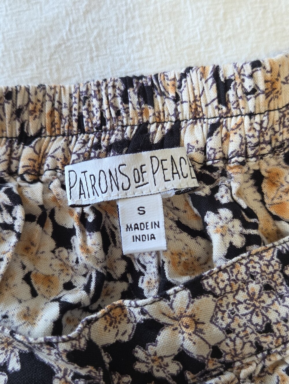 Patrons of Peace Black+White Floral Maxi Skirt Tie Back Front Slit Sz S NWOT - Picture 6 of 11